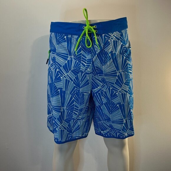 Vineyard Vines Men's Blue Abstract Palms Board Shorts - Size 36 - EUC - Picture 2 of 5